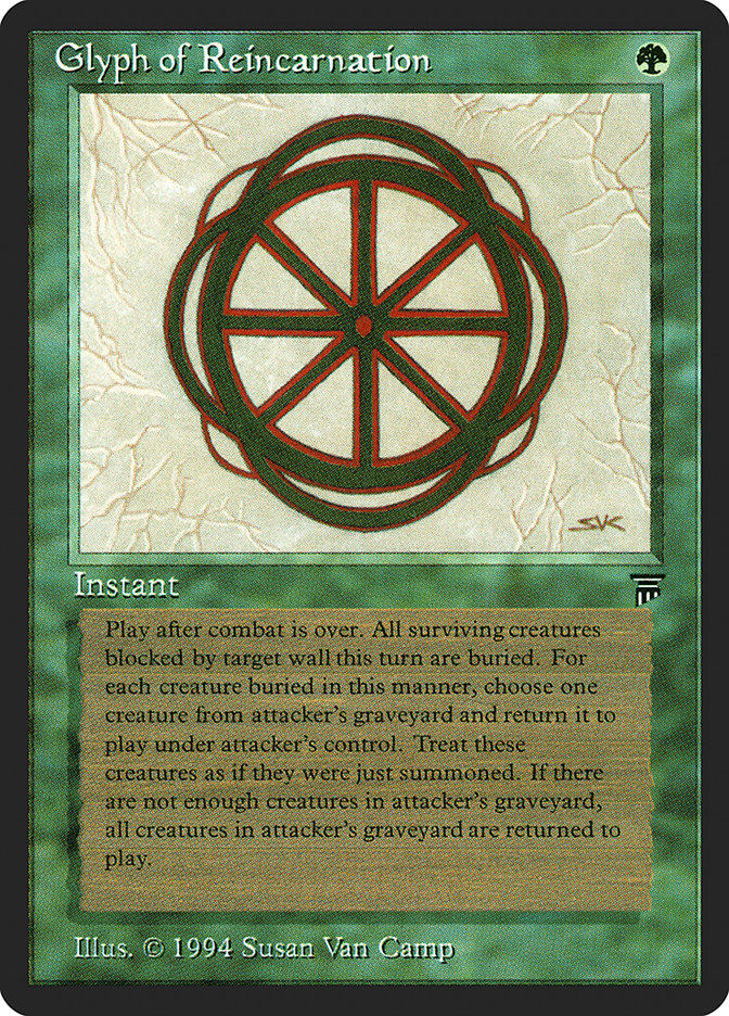 mtg green cards that return from graveyard Glyph of Reincarnation [Legends]